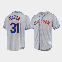 Men's New York Mets Mike Piazza Gray Cool Base Official Player Road Jersey