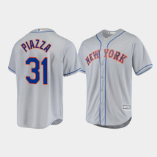 Men's New York Mets Mike Piazza Gray Cool Base Official Player Road Jersey