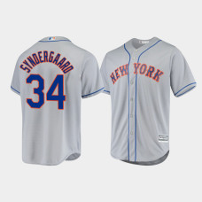 Men's New York Mets Noah Syndergaard Gray Cool Base Official Player Road Jersey