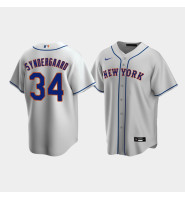 Men's New York Mets #34 Noah Syndergaard Gray Replica Nike Road Jersey