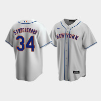 Men's New York Mets #34 Noah Syndergaard Gray Replica Nike Road Jersey