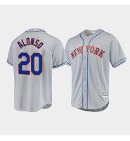 Men's New York Mets Pete Alonso Gray Cool Base Official Player Road Jersey