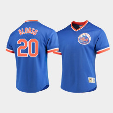 Men's New York Mets #20 Pete Alonso Royal Cooperstown Collection Mesh V-Neck Jersey