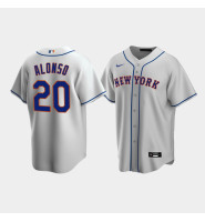 Men's New York Mets #20 Pete Alonso Gray Replica Nike Road Jersey
