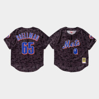Men's New York Mets Robert Gsellman #65 Charcoal BAPE x Mitchell & Ness Jersey