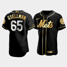 Men's New York Mets Robert Gsellman #65 Black Golden Edition Authentic Jersey