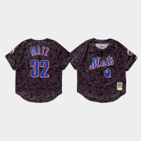 Men's New York Mets Steven Matz #32 Charcoal BAPE x Mitchell & Ness Jersey