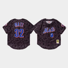 Men's New York Mets Steven Matz #32 Charcoal BAPE x Mitchell & Ness Jersey