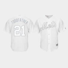 New York Mets #21 Todd Frazier 2019 Players' Weekend Toddfather White Replica Jersey Men's