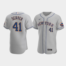 Men's New York Mets #41 Tom Seaver Gray Authentic Nike Road Jersey