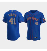 Men's New York Mets #41 Tom Seaver Royal hall of fame Authentic Alternate Jersey