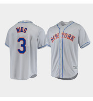 Men's New York Mets Tomas Nido Gray Cool Base Official Player Road Jersey