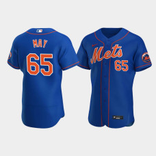 Men's New York Mets #65 Trevor May Royal Authentic Team Logo Alternate Jersey