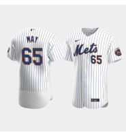 Men's New York Mets #65 Trevor May White Authentic Home Jersey