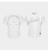 New York Mets #52 Yoenis Cespedes 2019 Players' Weekend La Potencia White Replica Jersey Men's New York Mets #52 Yoenis Cespedes 2019 Players' Weekend La Potencia White Replica Jersey Men's