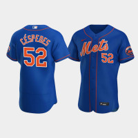 Men's New York Mets #52 Yoenis Cespedes Royal Authentic Team Logo 2020 Alternate Jersey