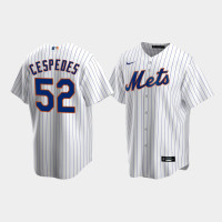 Men's New York Mets #52 Yoenis Cespedes White Replica Nike Home Jersey