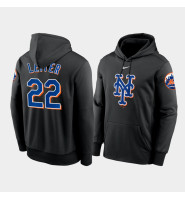 New York Mets 22 Al Leiter Performance Black Pullover Hoodie