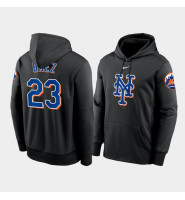 New York Mets 23 Javier Baez Performance Black Pullover Hoodie New York Mets 23 Javier Baez Performance Black Pullover Hoodie