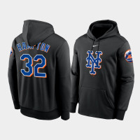 New York Mets 32 Mike Hampton Performance Black Pullover Hoodie