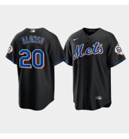 Men's New York Mets Pete Alonso 60th Anniversary Replica Black Jersey Men's New York Mets Pete Alonso 60th Anniversary Replica Black Jersey