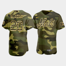 New York Mets #20 Pete Alonso Men's 2022 Armed Forces Day Jersey - Camo