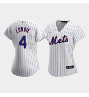 Women's New York Mets Jed Lowrie #4 White Replica Nike 2020 Home Jersey