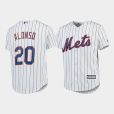 Youth New York Mets Pete Alonso #20 White Cool Base Majestic Home Official Jersey