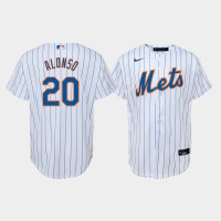 Youth New York Mets Pete Alonso #20 White Replica Nike Home Jersey