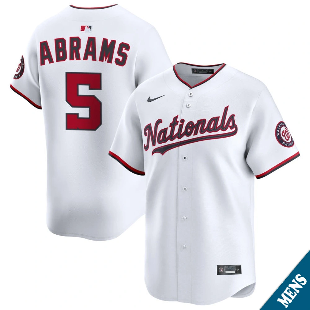 Men's Washington Nationals CJ Abrams #5 Home White Limited Jersey