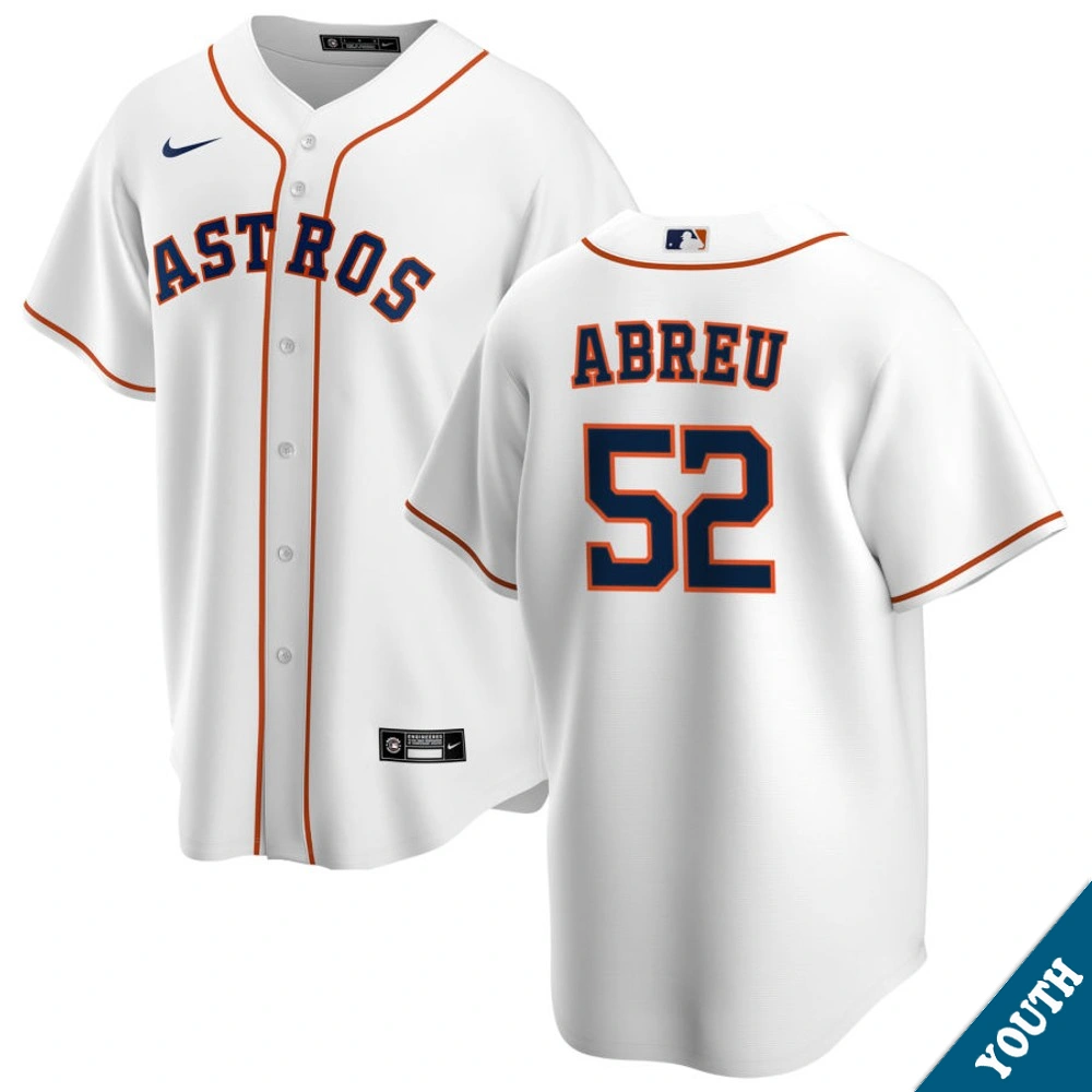 Youth Houston Astros Bryan Abreu #52 Home White Replica Jersey