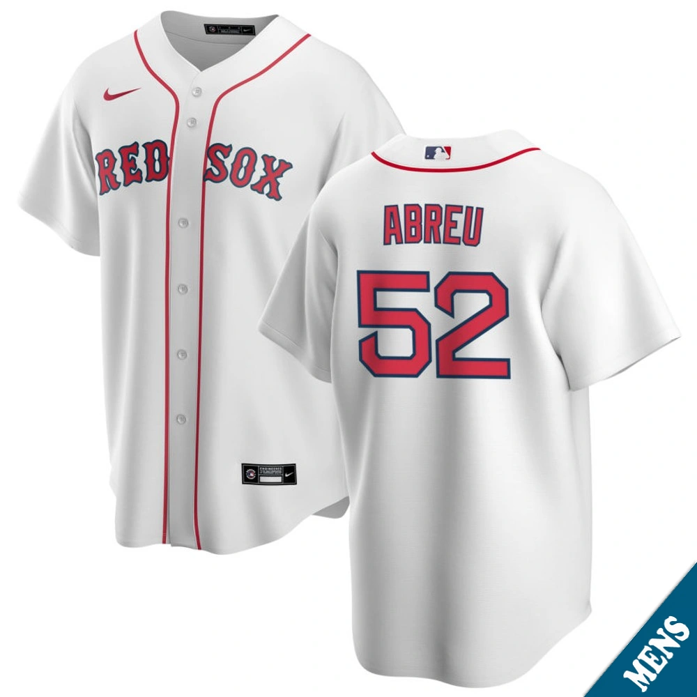 Men's Boston Red Sox Wilyer Abreu #52 Home White Replica Jersey Men's Boston Red Sox Wilyer Abreu #52 Home White Replica Jersey