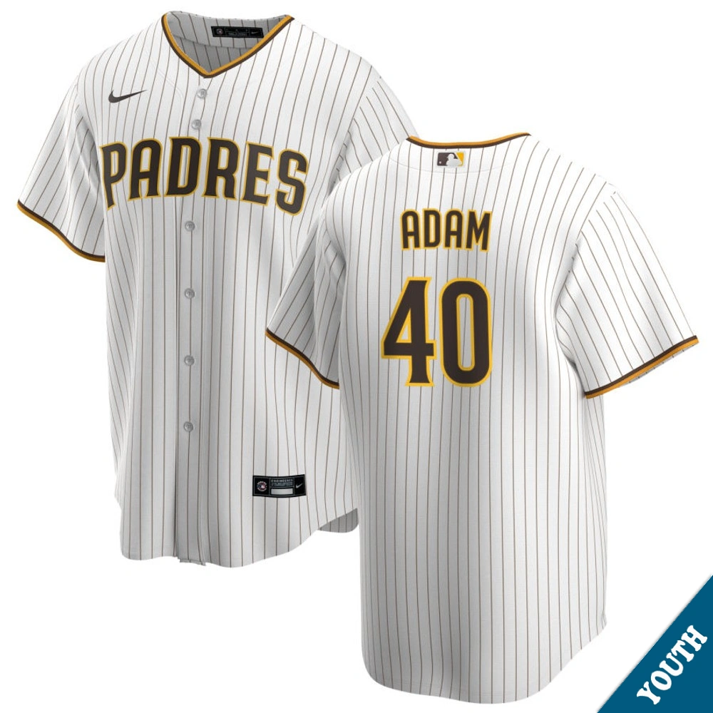 Youth San Diego Padres Jason Adam #40 Home White Replica Jersey