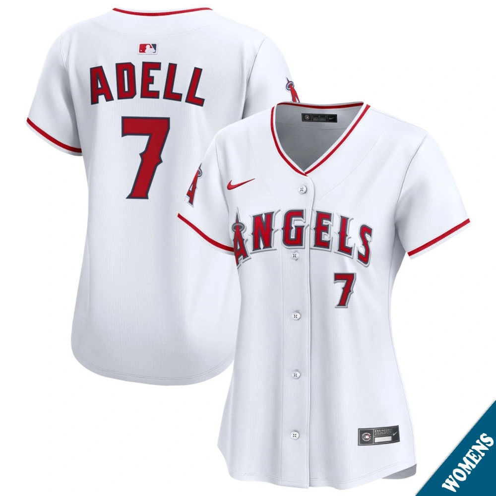 Women's Los Angeles Angels Jo Adell #7 Home White Limited Jersey