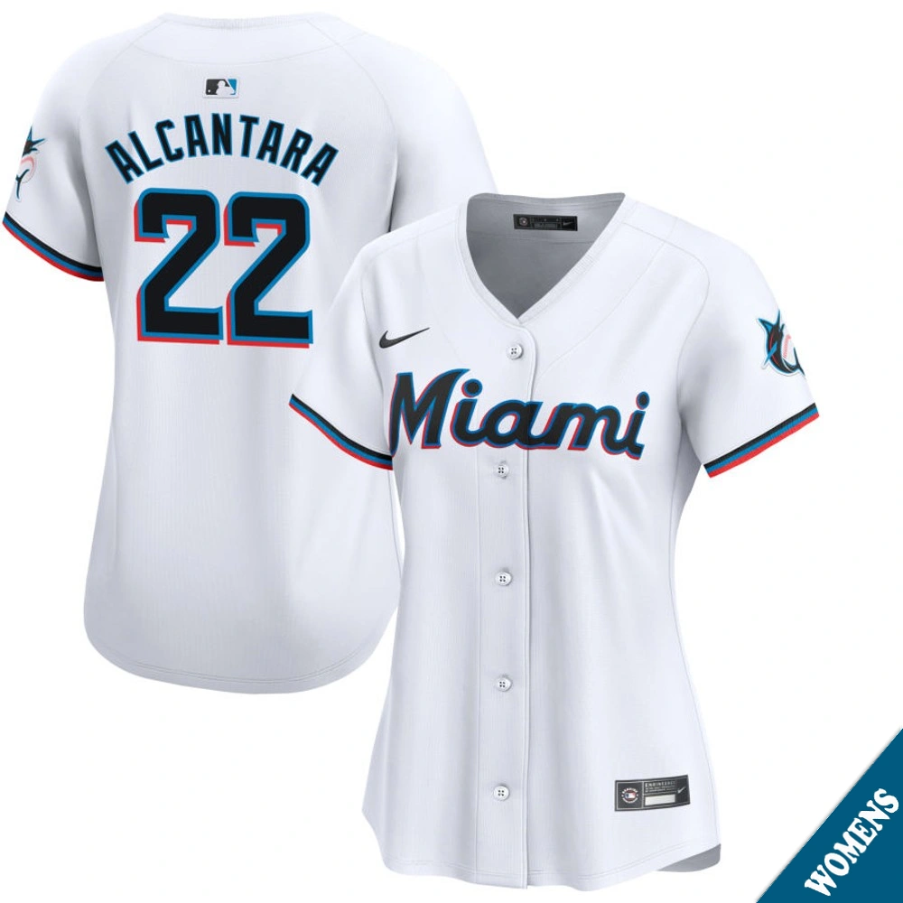 Women's Miami Marlins Sandy Alcantara #22 Home White Limited Jersey Women's Miami Marlins Sandy Alcantara #22 Home White Limited Jersey
