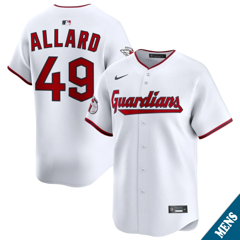 Men's Cleveland Guardians Kolby Allard #49 Home White Limited Jersey