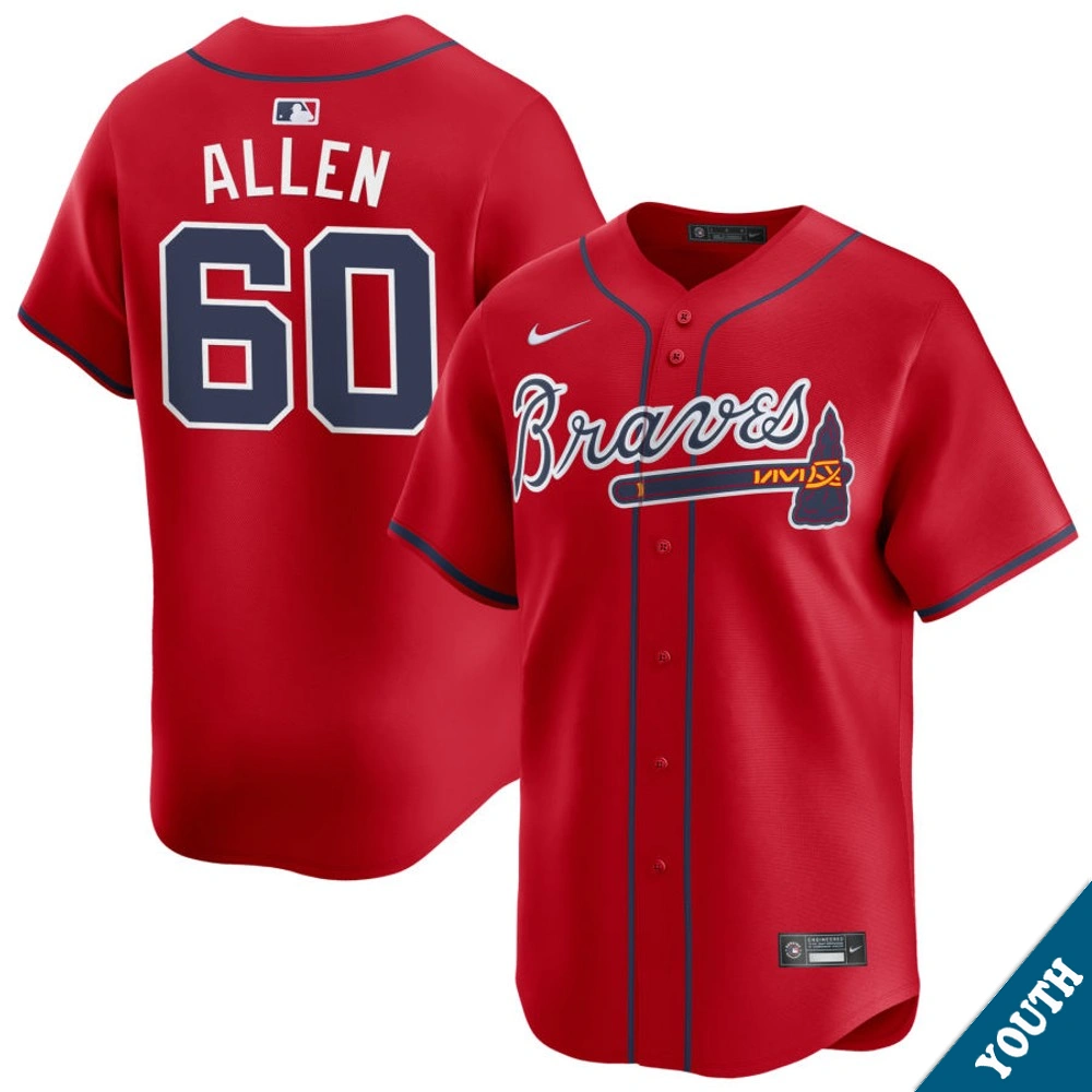 Youth Atlanta Braves Nick Allen #60 Red Alternate Limited Jersey