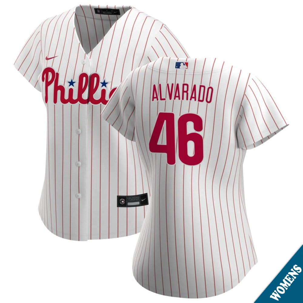 Women's Philadelphia Phillies Jose Alvarado #46 Home White Replica Jersey