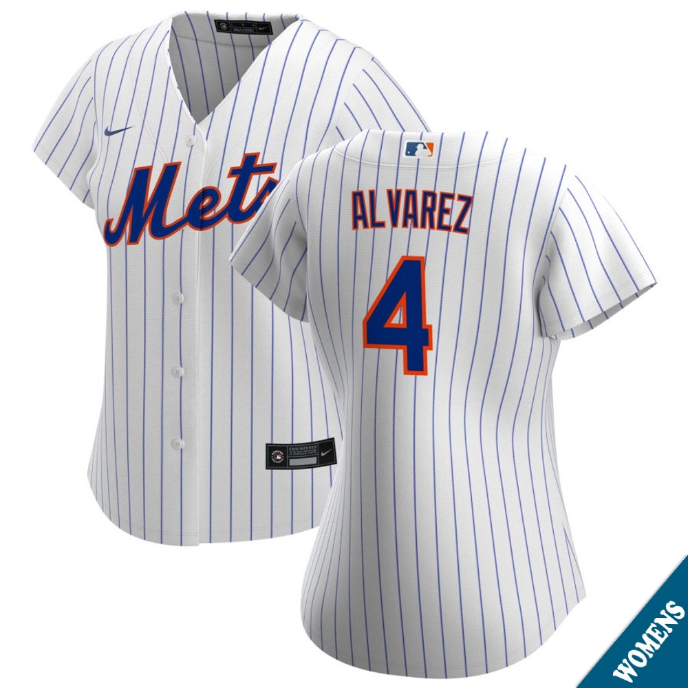 Women's New York Mets Francisco Alvarez #4 Home White Replica Jersey