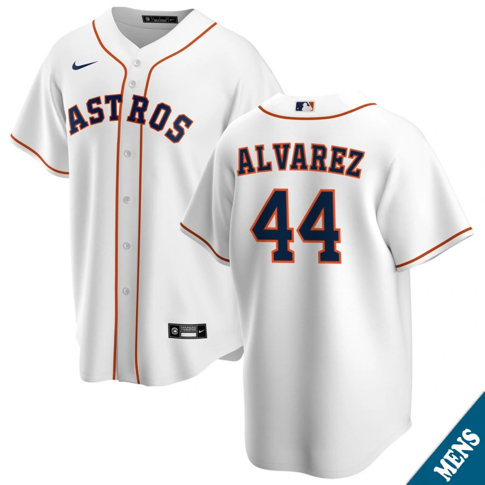 Men's Houston Astros Yordan Alvarez #44 Home White Replica Jersey