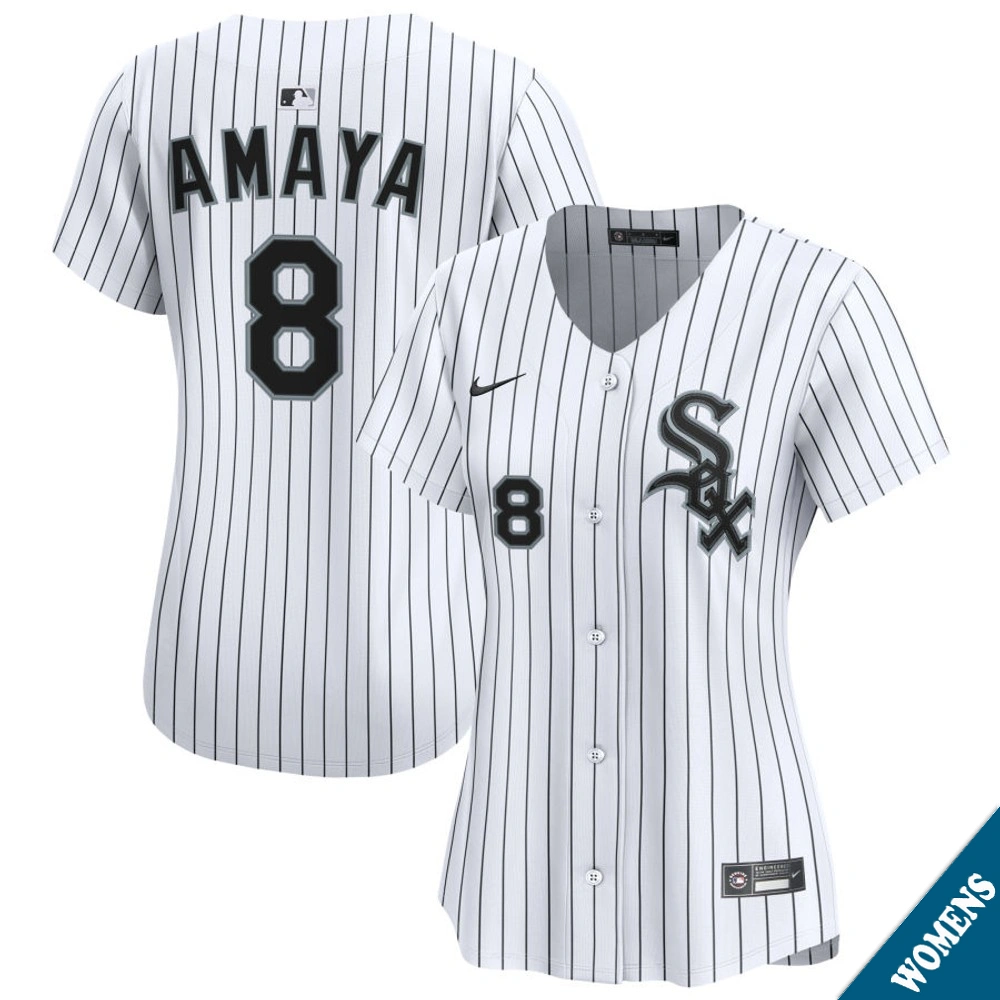 Women's Chicago White Sox Jacob Amaya #8 Home White Limited Jersey