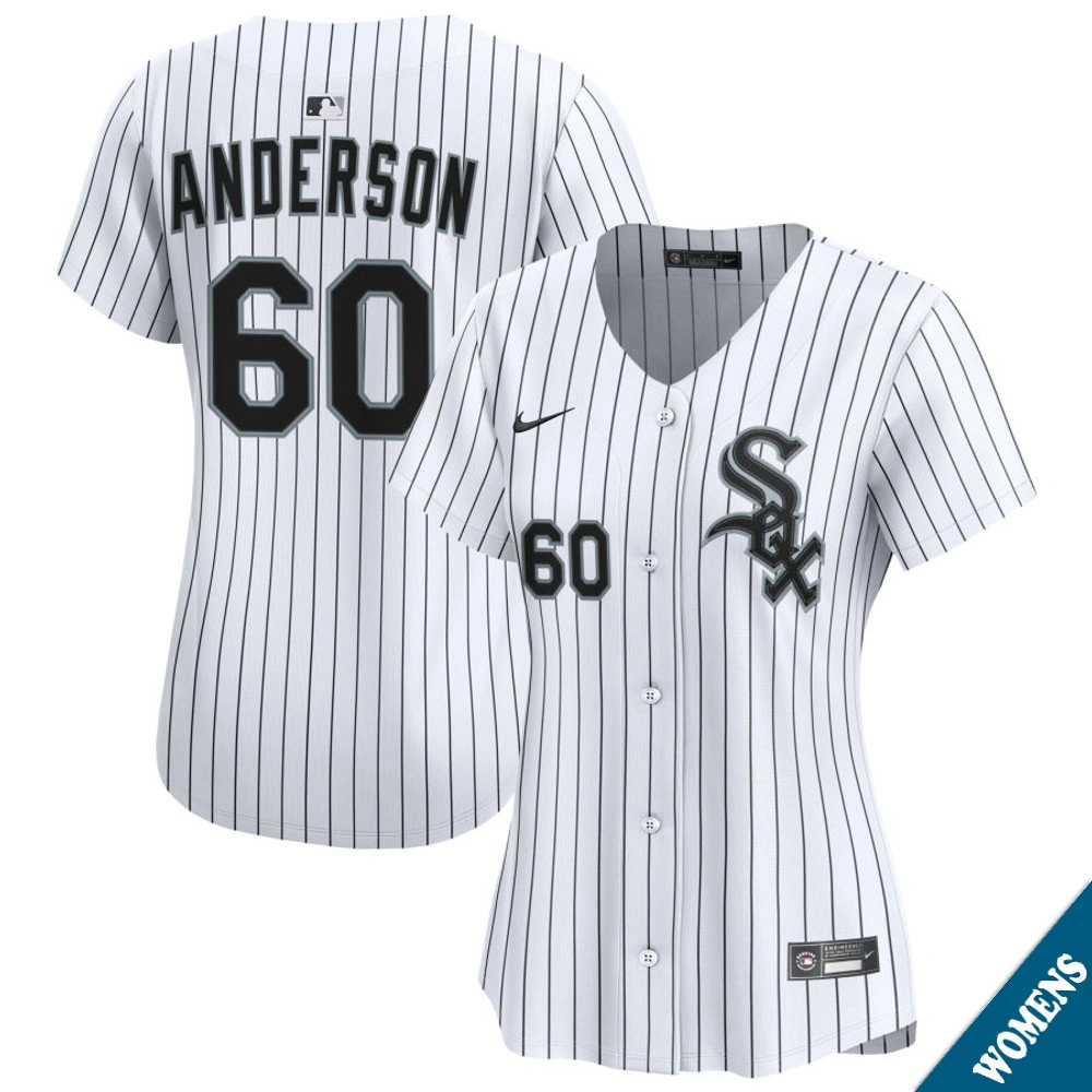 Women's Chicago White Sox Justin Anderson #60 Home White Limited Jersey