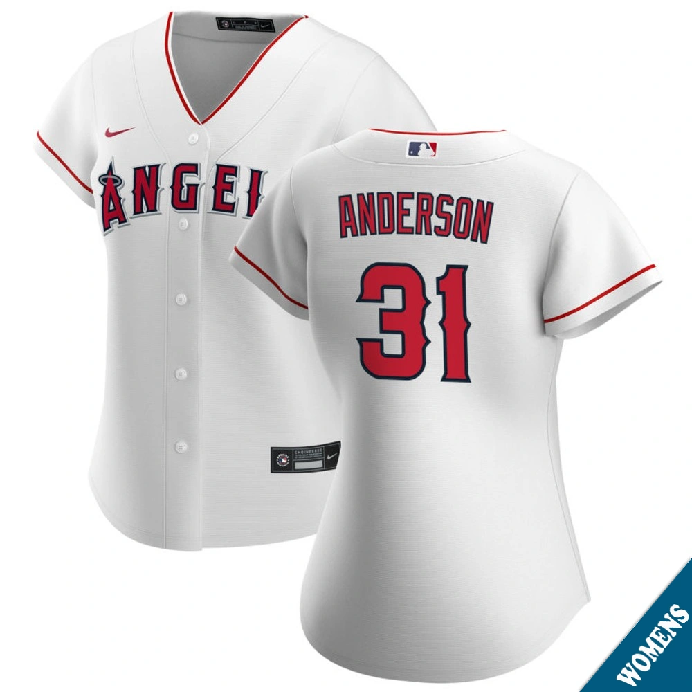 Women's Los Angeles Angels Tyler Anderson #31 Home White Replica Jersey