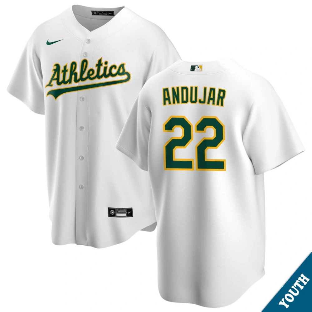 Youth Athletics Miguel Andujar #22 Home White Replica Jersey