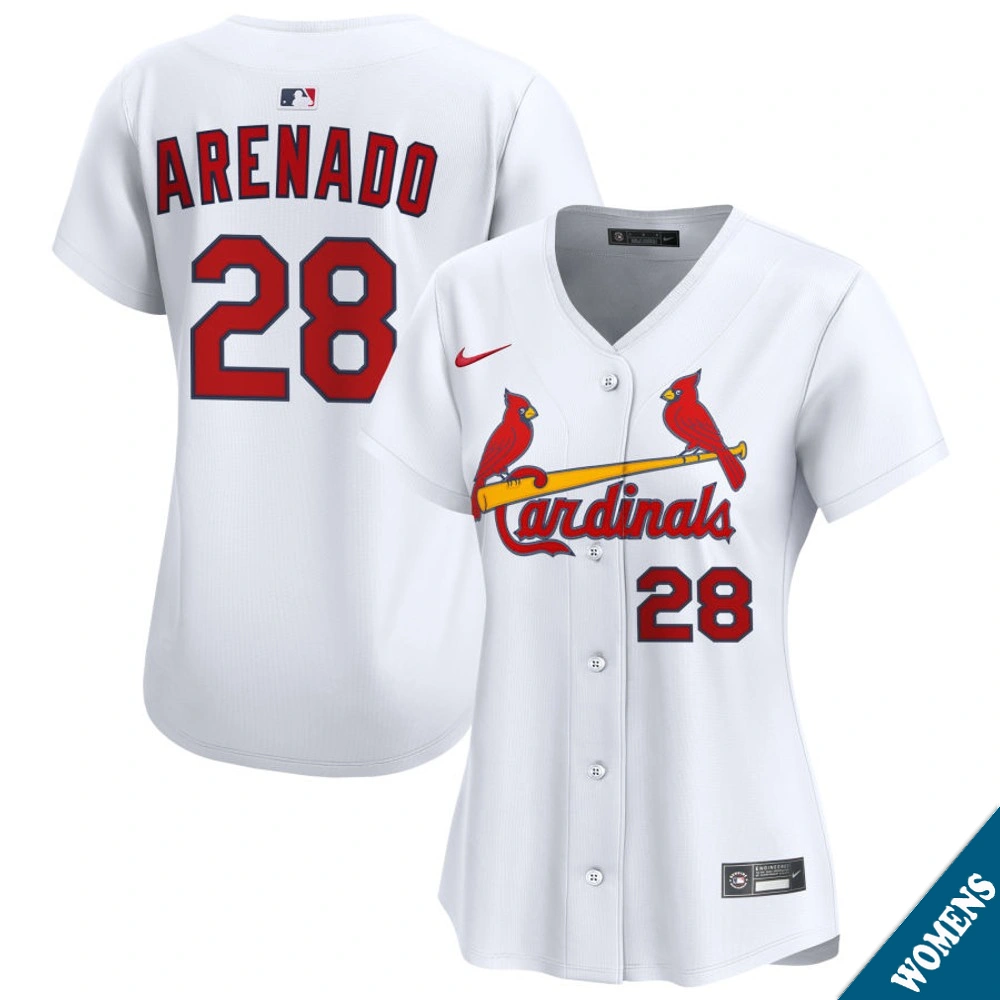 Women's St. Louis Cardinals Nolan Arenado #28 Home White Limited Jersey