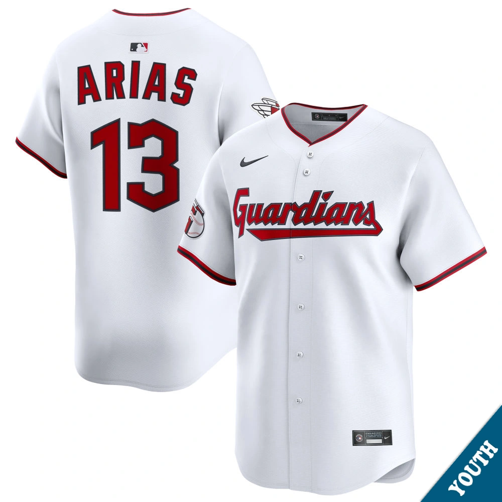 Youth Cleveland Guardians Gabriel Arias #13 Home White Limited Jersey