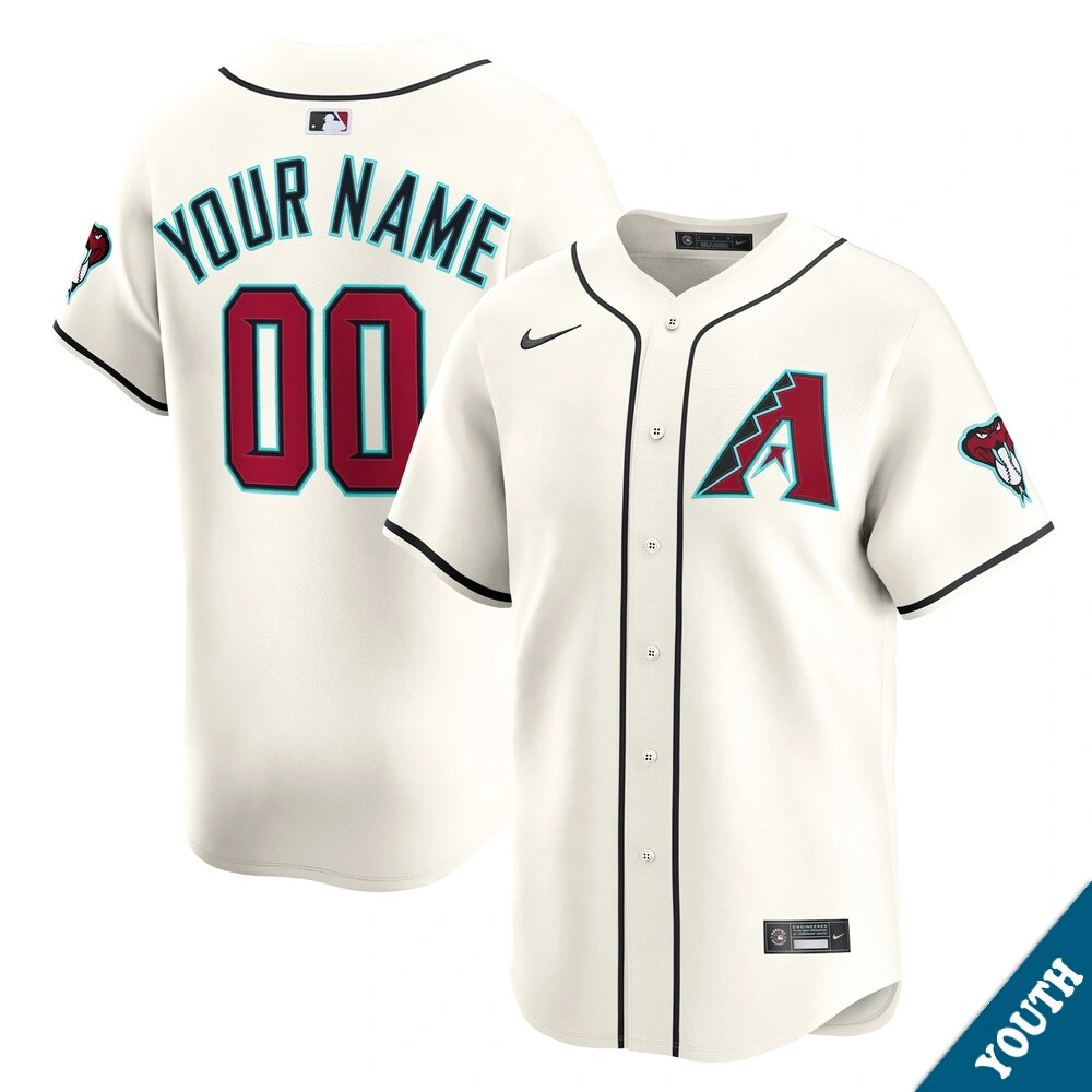 Youth Arizona Diamondbacks Custom Home Cream Limited Jersey