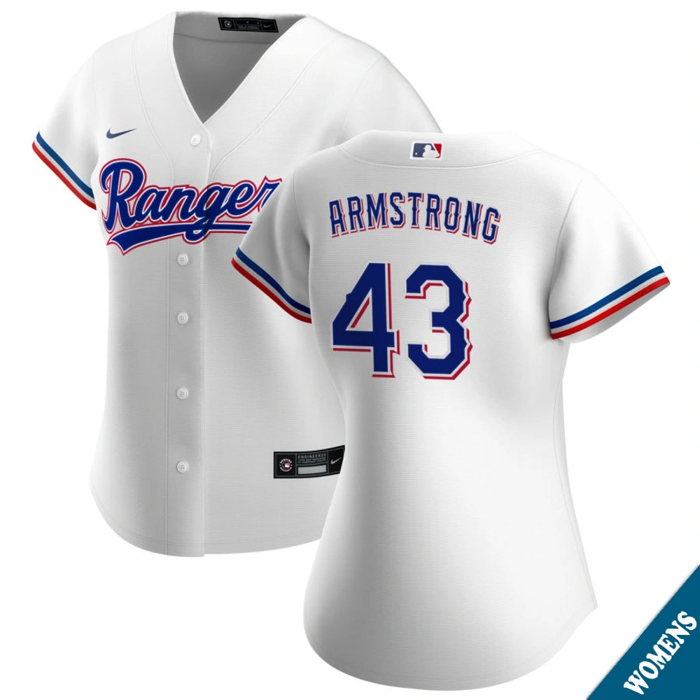 Women's Texas Rangers Shawn Armstrong #43 Home White Replica Jersey