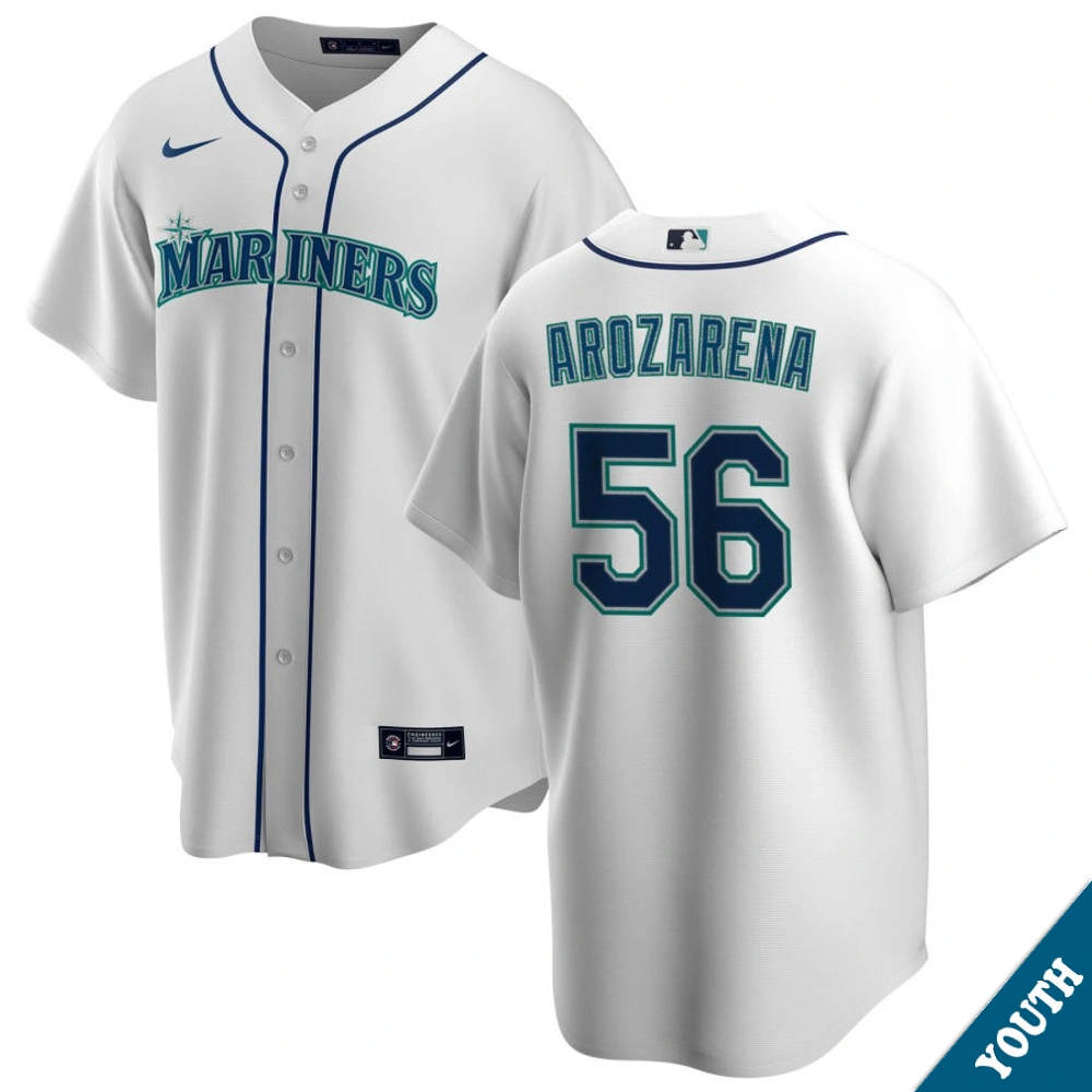Youth Seattle Mariners Randy Arozarena #56 Home White Replica Jersey