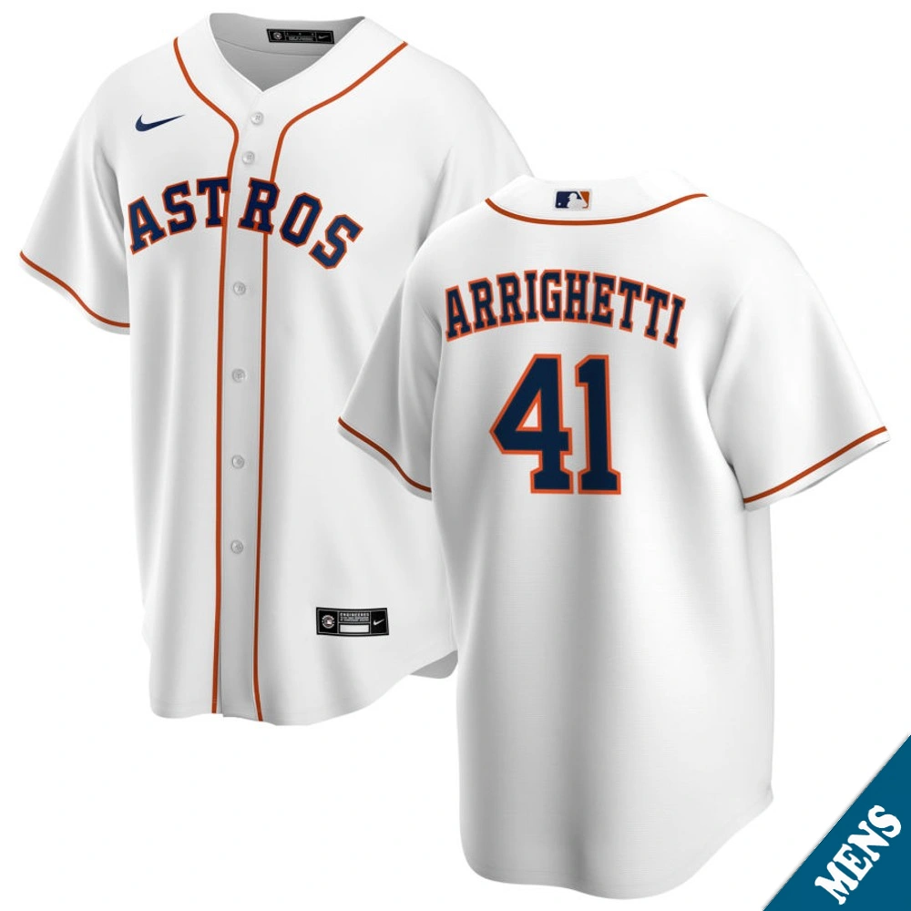 Men's Houston Astros Spencer Arrighetti #41 Home White Replica Jersey